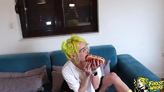 Dirty Hot Dog Food Fetish: Forest-Whore Anal Fisting Pissing Extreme