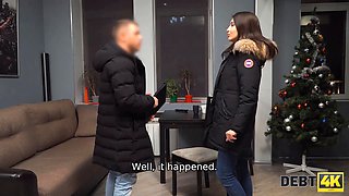 Debt4k. debt collector pulls out pecker to fuked black-haired debtor