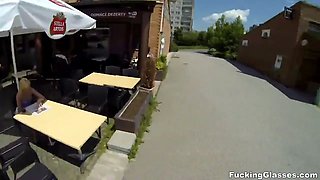 Fucking glasses - casual boner riding outdoors