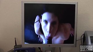 Holly Lane Catches Me Jerking Off - Amateur Handjob & Huge BBC Facial