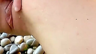 Sexy skinny teen Megan fucked by step dad while bathing on the beach