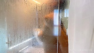 Amazing sex in the shower with my stepmom. Facial