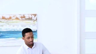 Brunette gives her black bbc chef a deep deep throat in
