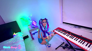 Neon Babe Madison Steel Lives Out A Neon DJ Fantasy In A Private Rave!