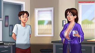 Summertime Saga - Busty MILF Landlady Helps Tenant's Wet Dream, They Get Caught! 3D Hentai XXX
