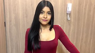 Gorgeous latina maid seduces her boss and takes on his hard cock