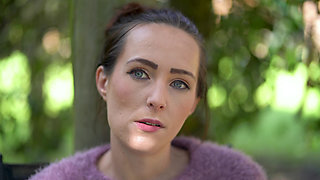 Close up Outdoor Smoking - Petite Brunette