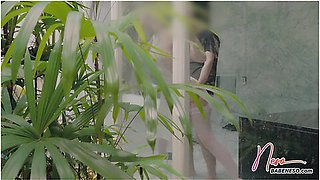 Horny Girl In White Stockings And High Heels Enjoy Daytime Sex