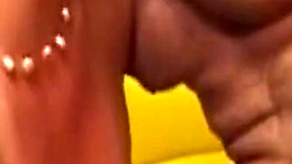 MILF Thong Tease Fingers Dripping Pussy with Huge BBC Dildo