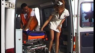 Perfect German NUrse rides big dick in the ambulance