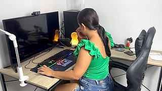 Home alone with my stepbrother, I need some cum