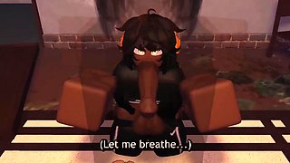 Ginger and brunette got their mouth stuffed 3D animation