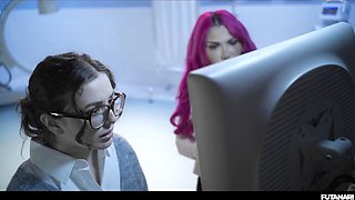 Ahegao scene with alluring Octavia Red and Lily Lou from Futanari