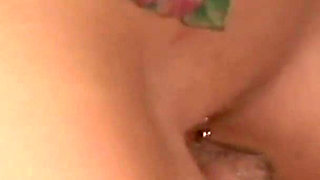 Babe getting her pierced pussy fucked in high heels