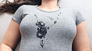 Hot Cumshot on My New Gray T-shirt!