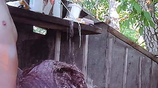 Outdoor Shower Blowjob & Oral - Big Tits POV Wet