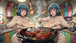 Noirs Funny Cartoon Kitchen