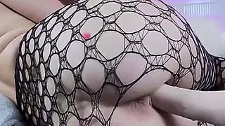 Big-Titted Blonde Rides Her Fuck Machine