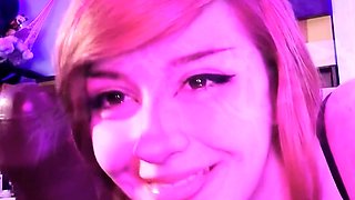 emo girl gags on cock (LOTS OF DROOL/SPIT)