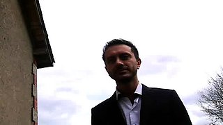 Busty amateur girlfriend blowjob with cumshot