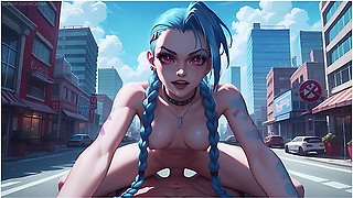 Car Toon In Jinx Public Sex In The City. Pov Blowjob With Cum In Mouth, And Hard Anal Creampie