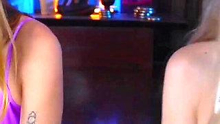 Two Lesbians Play with Cream on Feet and Tits