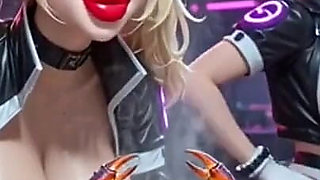 Two Cute Women Working at Cyberpunk Corner, Ai Animation