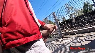 Mature Outdoor Handjob Adventure with Daddy