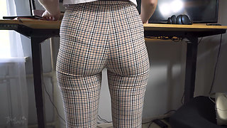 Office Girl Teases Ass in Full Back Panties