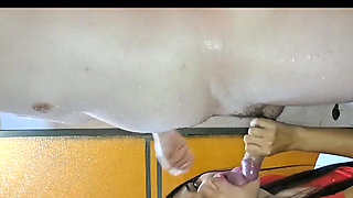 The best cowgirl with tight pussy makes him cum inside