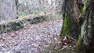 Amateur with Glasses Outdoor Blowjob Facial