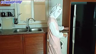 Stepdaughter Hiding in Fridge Almost Gets Caught Cheating With Stepdad - Lisa Fox Anal Creampie