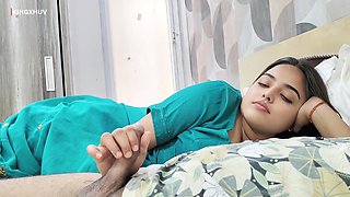 Indian Stepmom Shared Single Bed And Made Stepson Happy