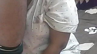 Horny Desi Curvy Girl in Pink Nighty & Black Bra - Innocent to Wild Crawling Pose Big Cleavage Tease