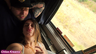 Hairy Pussy Anal Riding on the Amtrak! Rough Risky Fuck - Chloe Kreams, Steve Rickz