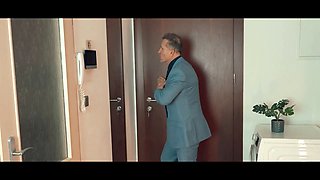 Daddy4k. mind-blowing girlfriend loves to risk and cheats on her boyfriend in the next room