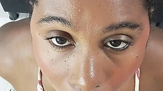 Brunette Girl Gets Cum on Her Face