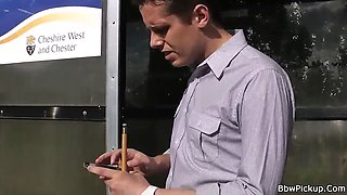 Stranger bangs lovely BBW in nylons