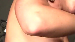 Pretty Katie does footjob with huge cock and sucks it hard