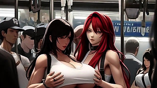 Tifa's Titties Always Draw A Crowd On The Midgar Train
