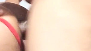The Girl in Red Ended up with Her Little Butt Wide Open From so Many Dicks Shoved Into Her