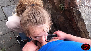 Public! Risky Blowjob on a Trip to the Castle!