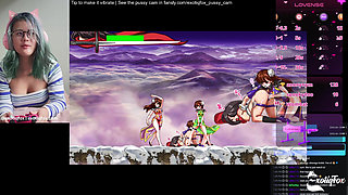 Horny Gamer Girl Plays Hentai Game and Masturbates to Intense Orgasm LIVE