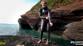 Diving in My Shiny Two-piece Wetsuit