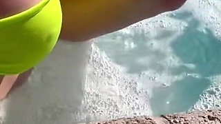 Artemisia Love Flashing Her Perfect Big Tits Underwater and Smoking a Cigarette