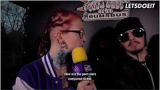 Tattooed Redhead With Dreadlocks Picked Up In A Van... What Happens Next