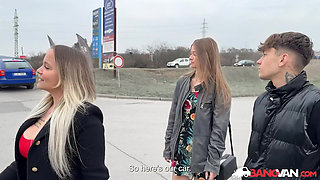 BANGVAN - Bimbo Olivia Sparkle fucks for money