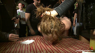 Girl Next Door Shocked and Bound in Public, Ass Fucked, Humiliated
