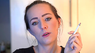 Sensual Close up Smoking with Petite Girl