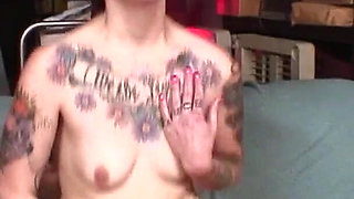 Tattooed Slut Gets Pounded Hard - Doggy, Riding & Blowjob